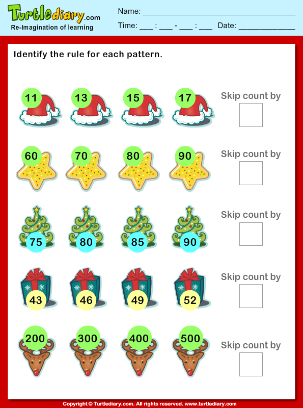 on for worksheets 1 grade money math Worksheet Pattern  Christmas Turtle  Identify Diary the