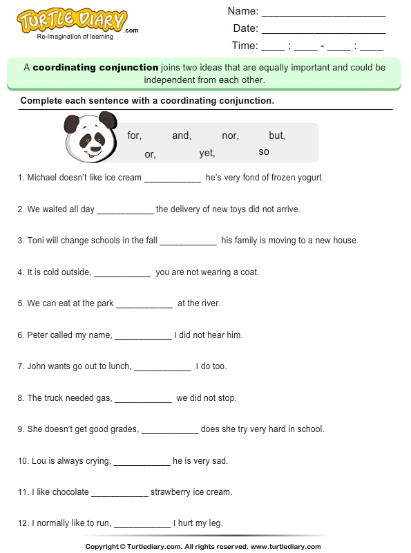 complete-each-sentence-with-coordinating-conjunction-turtle-diary