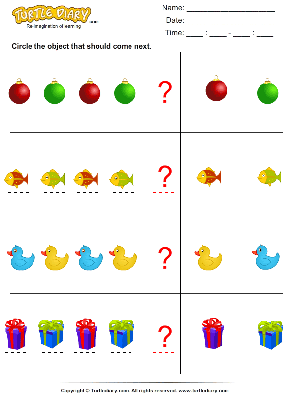 Complete The Pattern Turtle Diary Worksheet Complete The Pattern Turtle Diary Worksheet