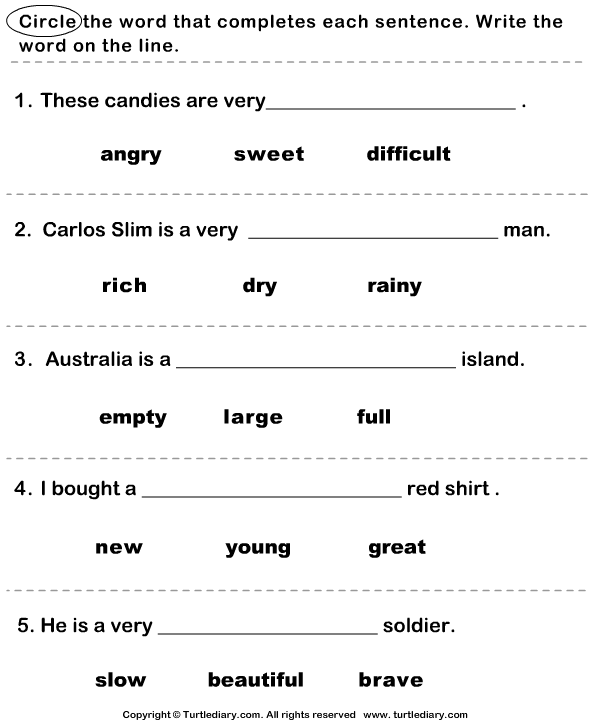 Find The Adjective In The Sentence