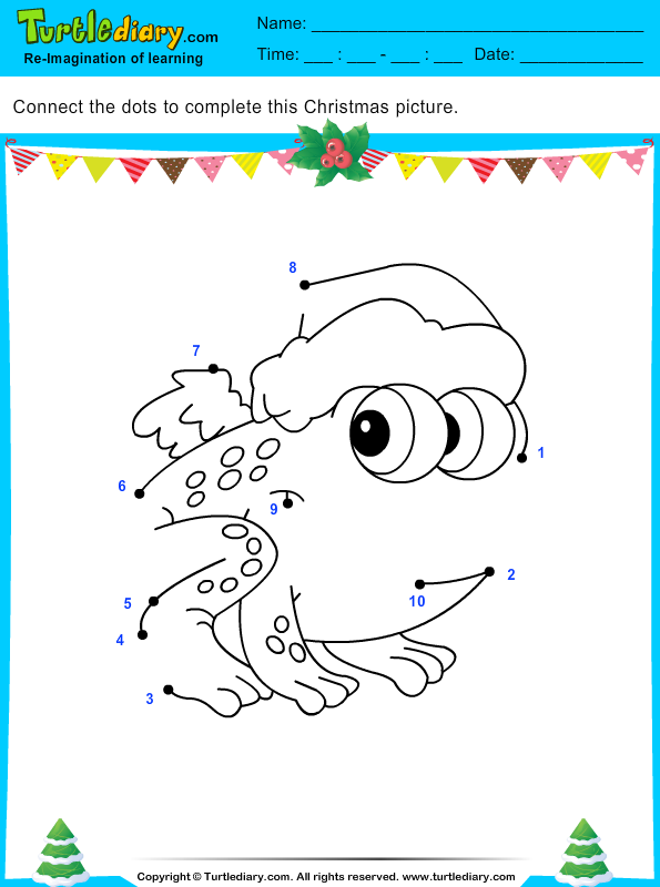 for kindergarten free worksheet science Dots Worksheet Christmas Connect Frog the Diary Turtle