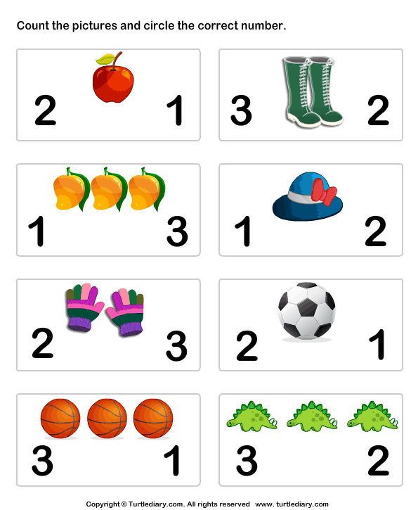 Count And Circle Worksheet For Kindergarten