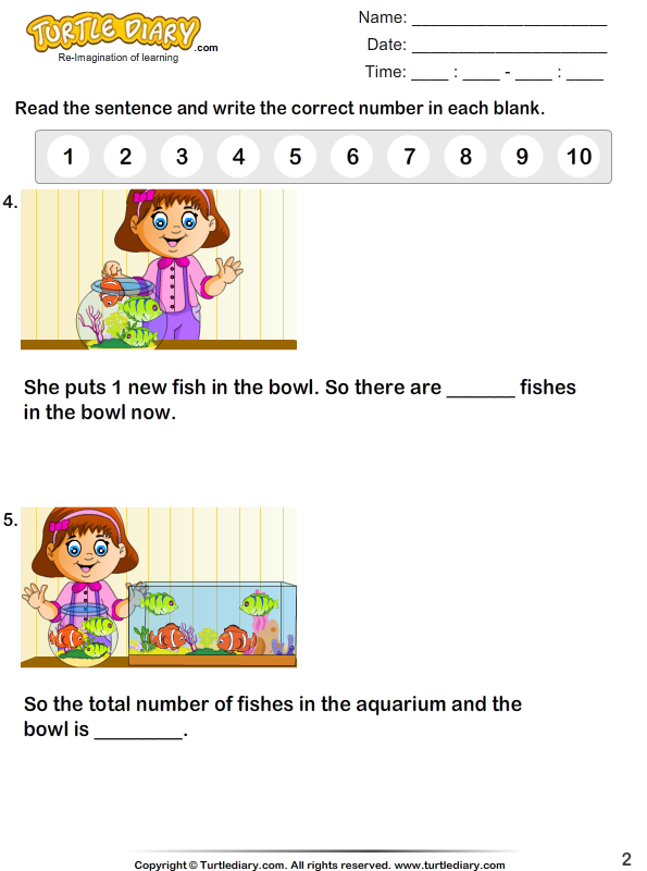 Count the Number of Fish Worksheet - Turtle Diary