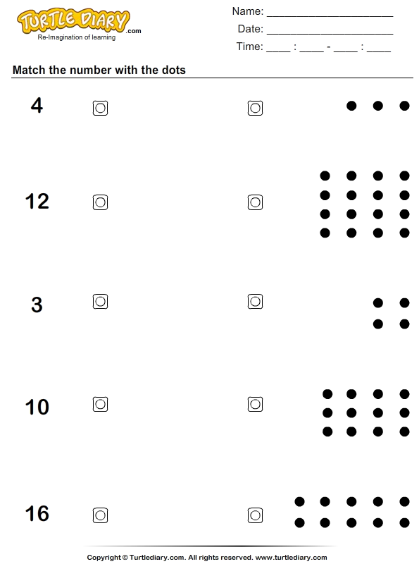 counting the number of dots turtle diary worksheet