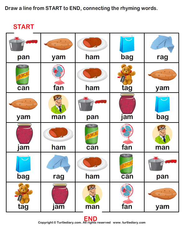 draw-line-from-start-to-end-connecting-rhyming-words-in-turtle-diary-worksheet