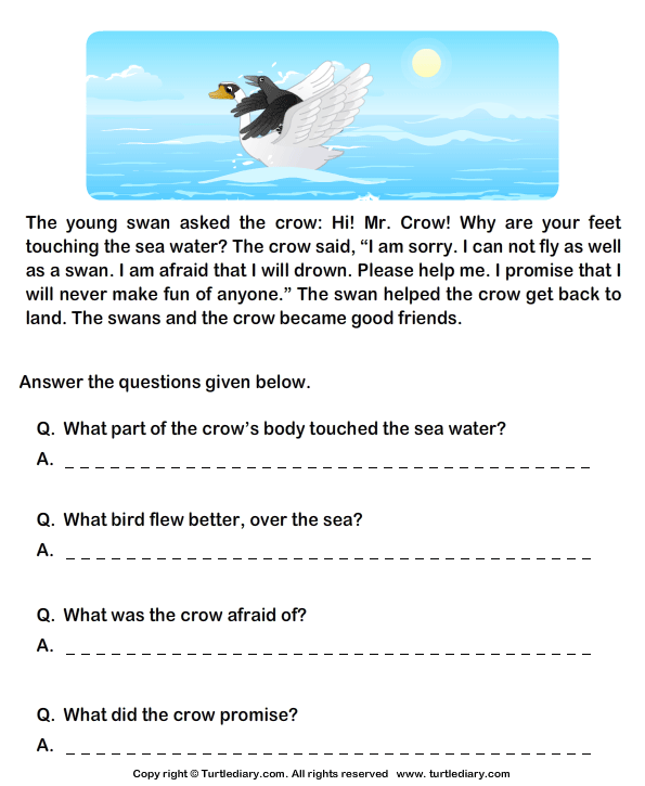 Fill In The Blanks From Prehension Crow And Swans