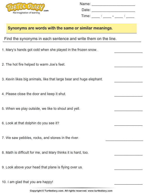 find-synonyms-in-a-sentence-worksheet-turtle-diary