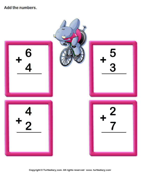 finding-sum-of-two-one-digit-numbers-up-to-ten-worksheet-turtle-diary