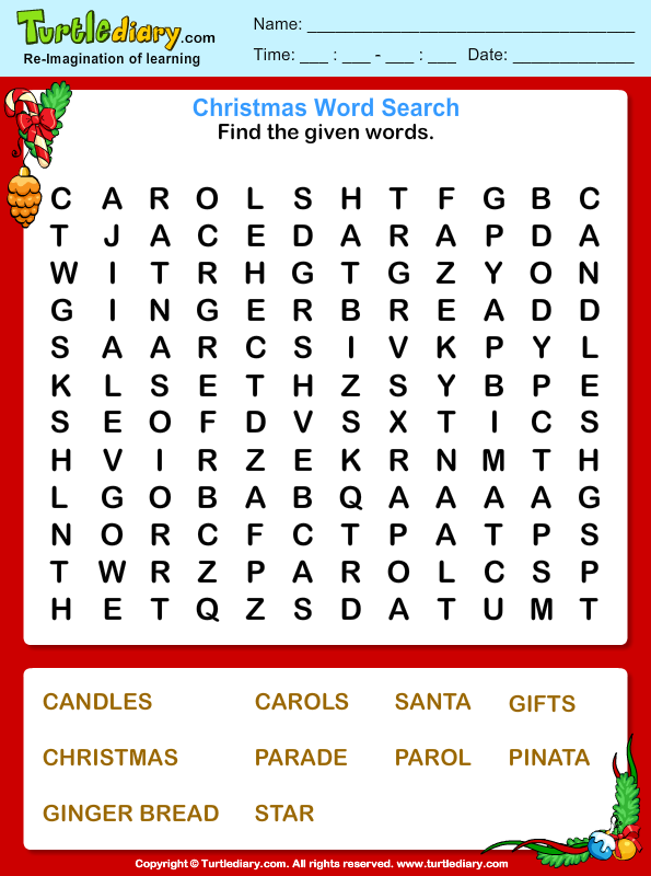 Ginger Bread Word Search Worksheet - Turtle Diary