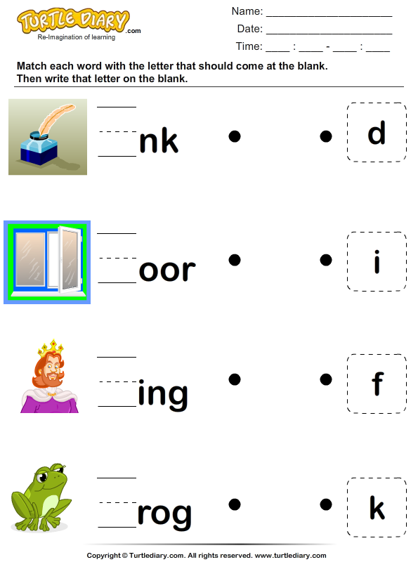 for kindergarten family worksheet Diary  Worksheet the Identify Letter Turtle Missing