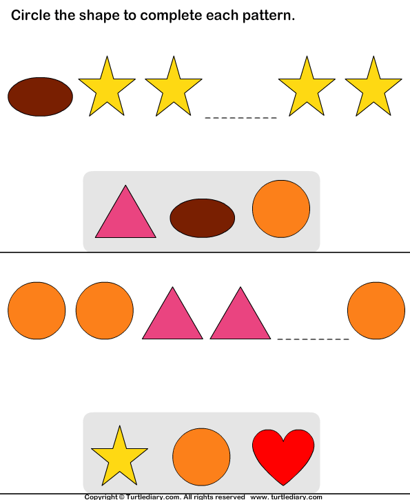 identify the missing shapes turtle diary worksheet
