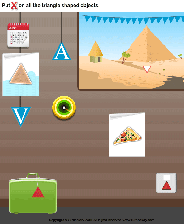 Identify Triangle Shaped Objects Worksheet - Turtle Diary