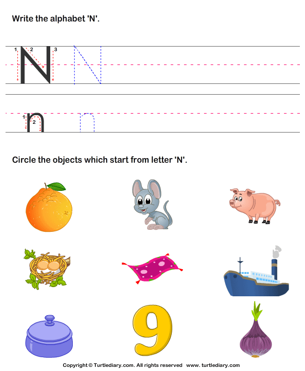 Words That Start With N For Kindergarten - Kindergarten