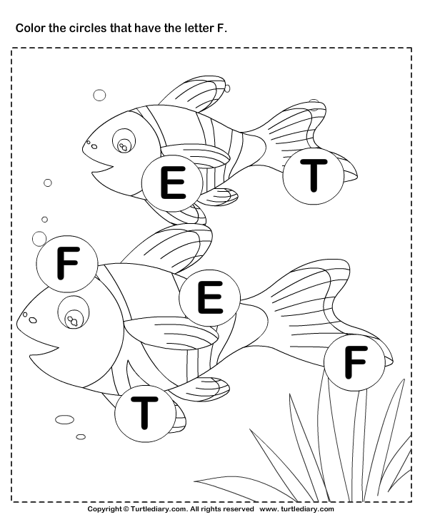 Identifying Letter F Worksheet - Turtle Diary