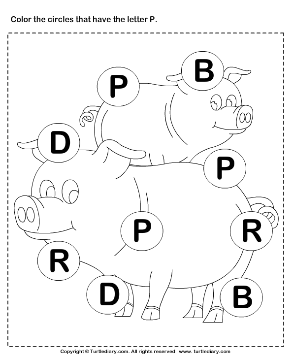 identifying letter p turtle diary worksheet