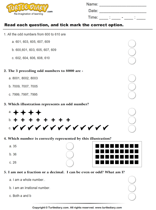 icse worksheets maths 1 for grade Worksheet Odd  Numbers two Turtle  Numbers Between List of