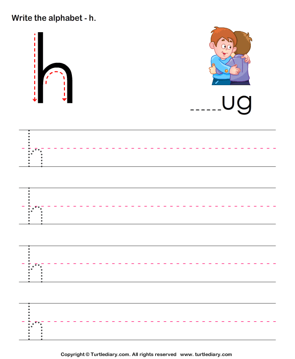 Letter H Tracing Lowercase