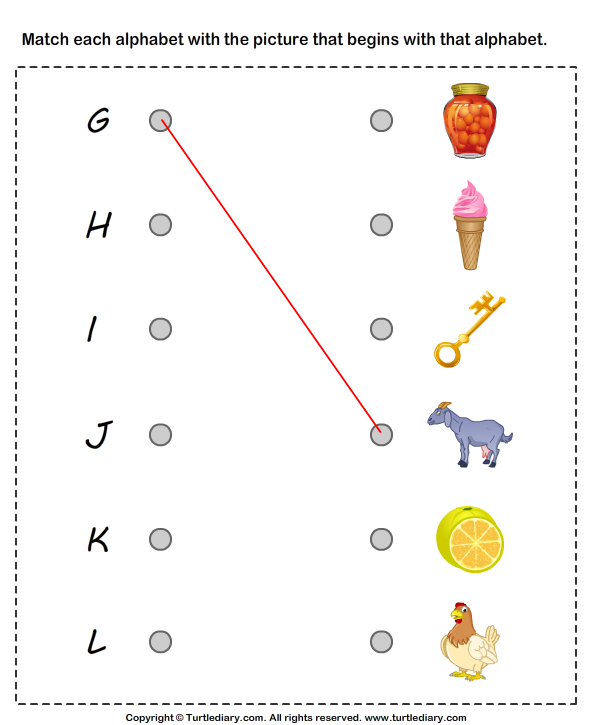 letter free j worksheets printable Pictures  to Worksheet Diary Turtle G  Letters Matching I to