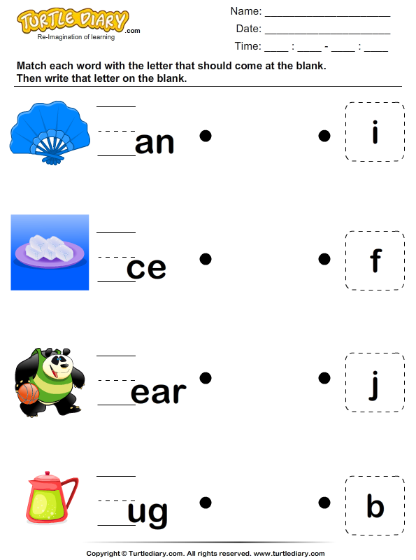 Matching Letters Worksheet - Turtle Diary