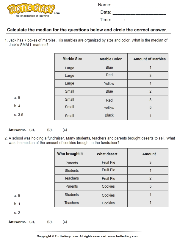 median odd number example