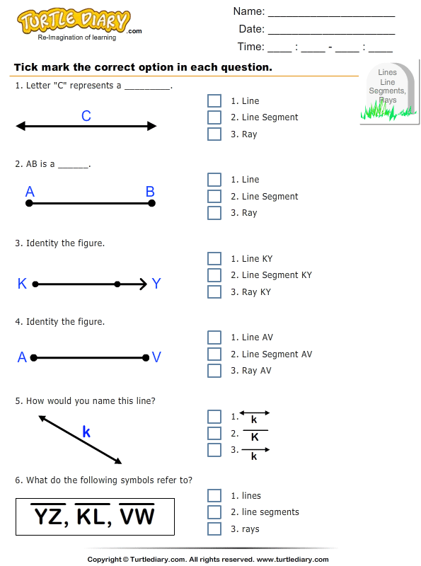 Line Line Segment Ray Worksheets Line Line Segment Ray Worksheets
