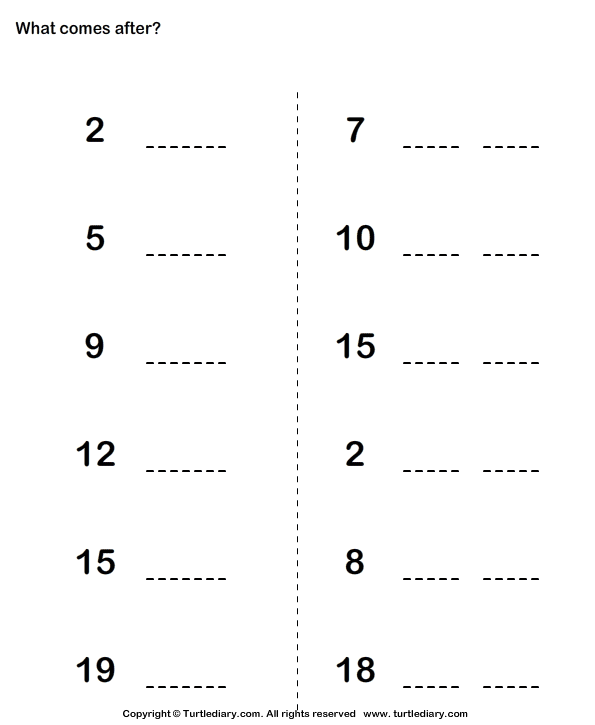  What Number Comes After Worksheet Free Download Goodimg co