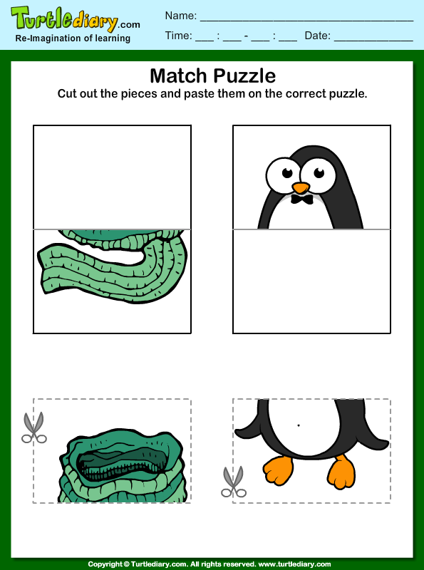 Picture Puzzle Cut and Paste Worksheet - Turtle Diary