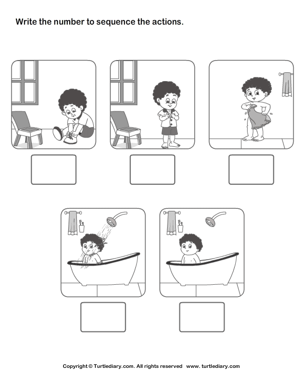 Picture Sequencing Boy Dressing Up Worksheet - Turtle Diary