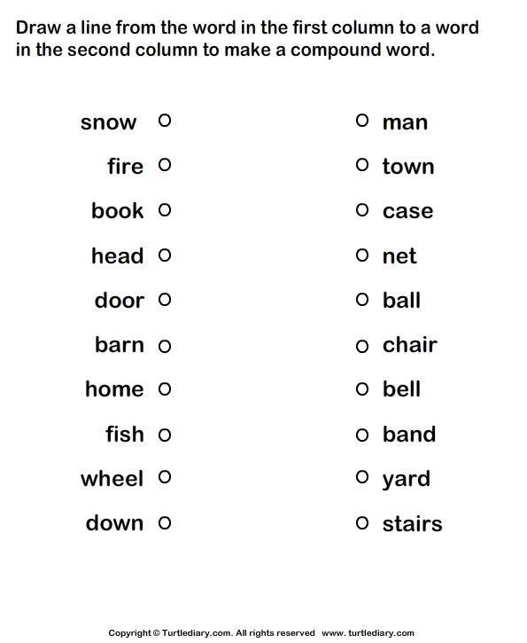 Put Two Words Together Worksheet Turtle Diary