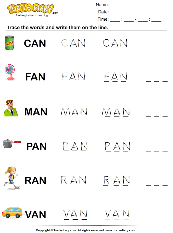 kindergarten free printable tracing sight words