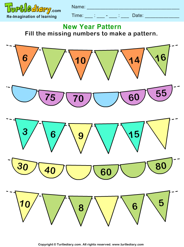 Numbers Pattern Worksheet