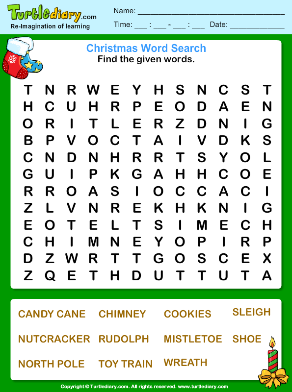 Rudolph Word Search Worksheet - Turtle Diary