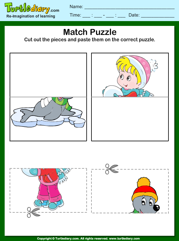 Seal Picture Puzzle Turtle Diary Worksheet
