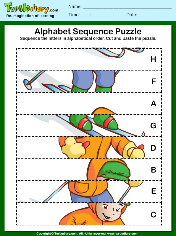 Sequence The Letter In Alphabetical Order Worksheet Turtle Diary