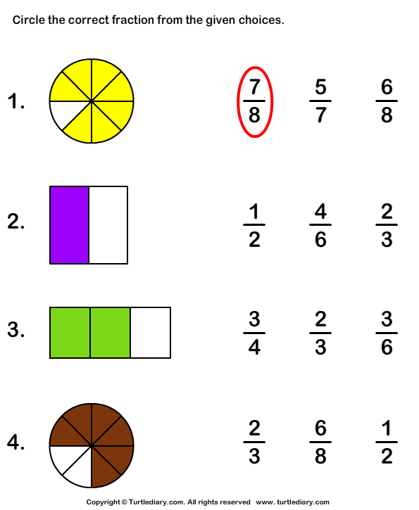 Grade 4 Fractions Worksheet - fractions worksheets printable for