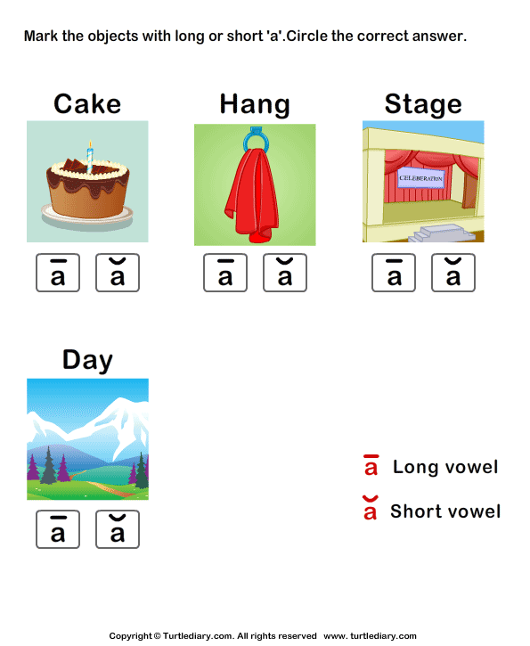 Long A Sound Words Worksheet