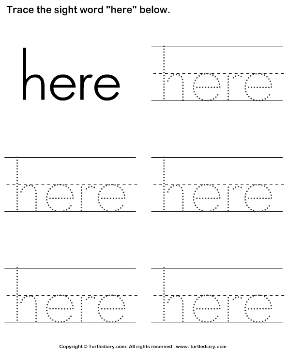 Word Tracing Worksheets Sight Word The Tracing Sheet Worksheet