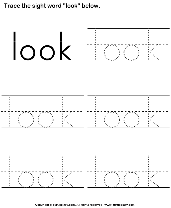 Sight Word Look Printable
