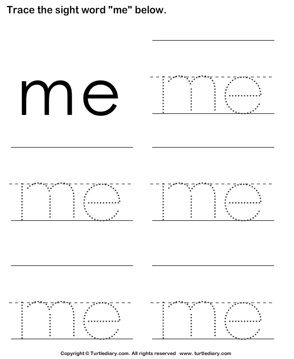 Sight Word Me Worksheet Free