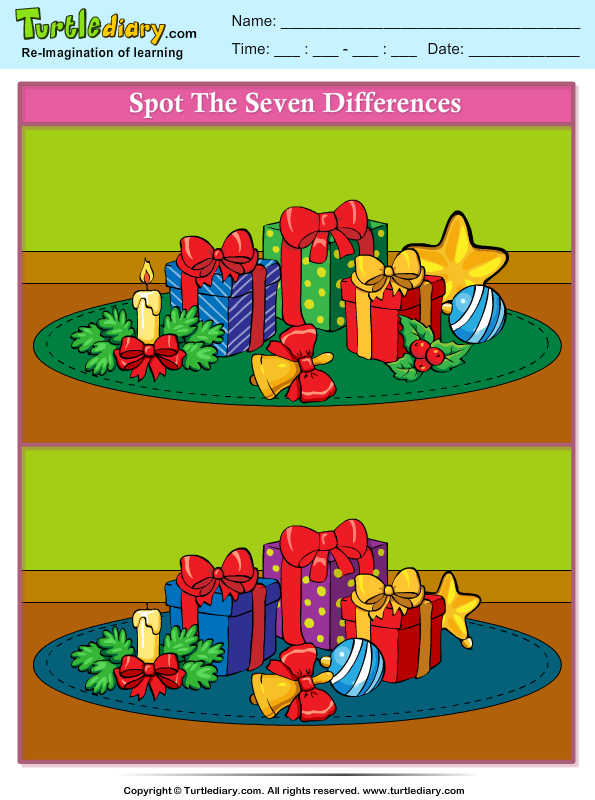 Spot The Difference Christmas Printable