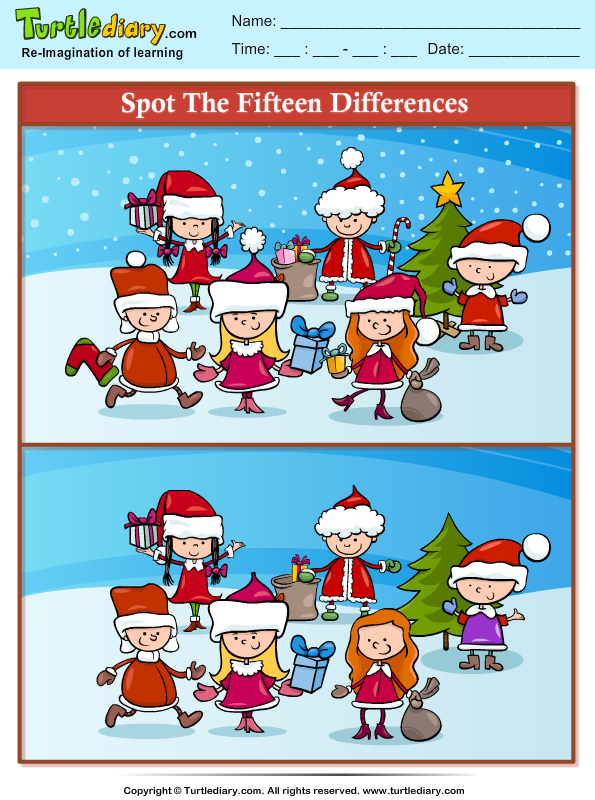 Free Christmas Spot The Difference Printable Printable Templates