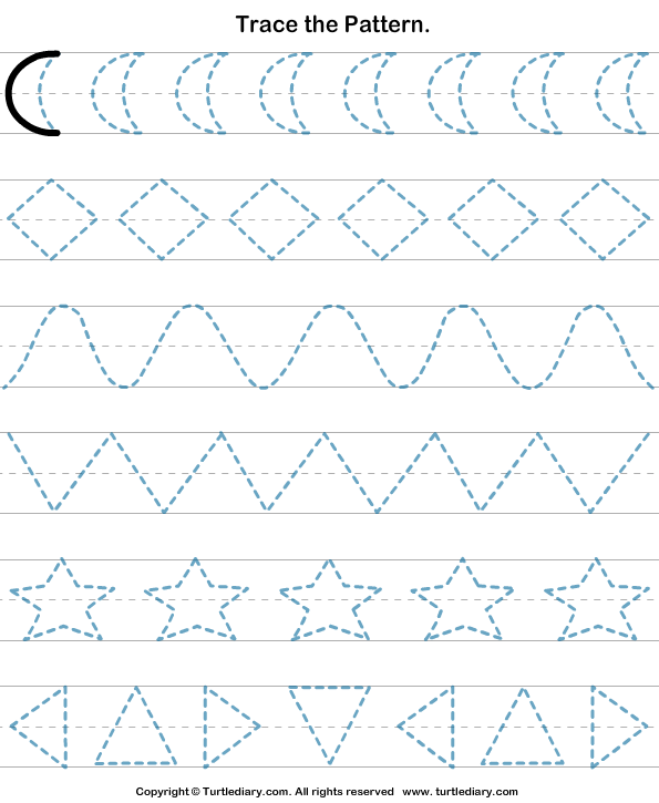 Trace Over the Line to Complete the Pattern Worksheet