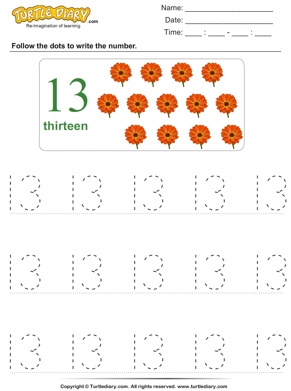 trace-the-number-thirteen-worksheet-turtle-diary