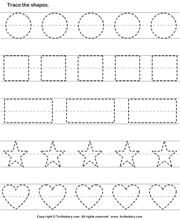 trace the shapes worksheet turtle diary