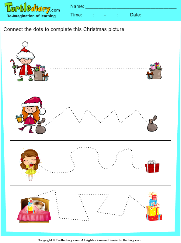 Tracing Christmas Present Worksheet - Turtle Diary