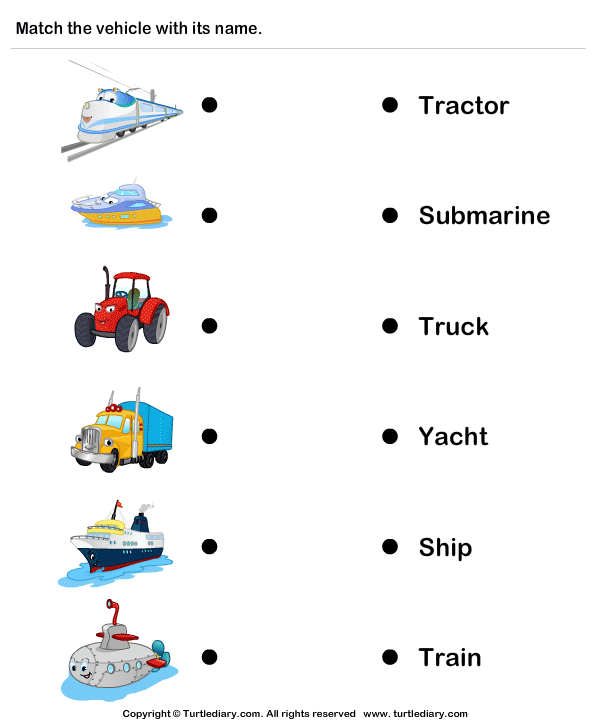 worksheets transportation on for preschoolers Worksheet Turtle Diary Tractor Truck