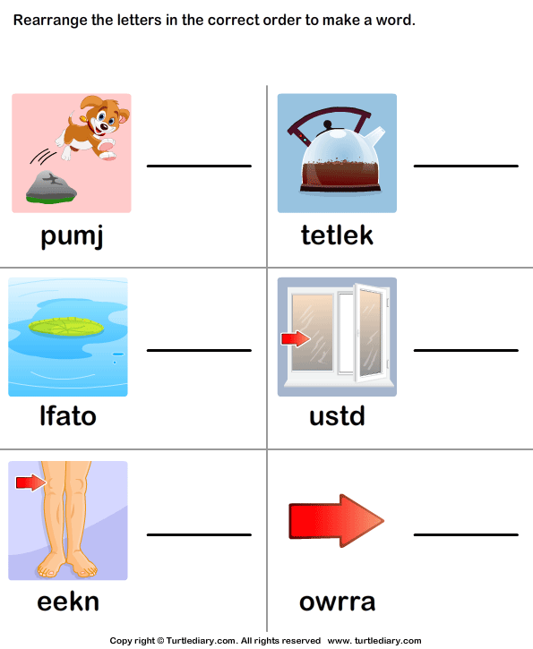 Unscramble Words Worksheet - Turtle Diary