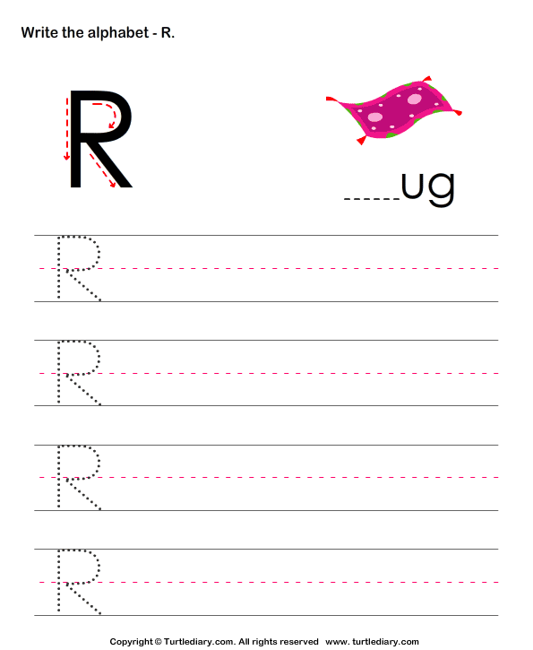Uppercase Alphabet Writing Practice R Worksheet - Turtle Diary
