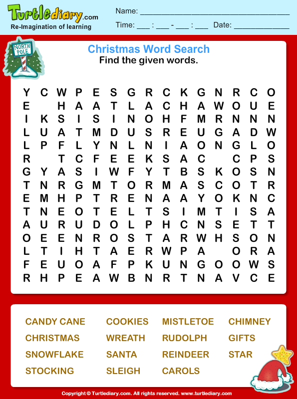 wreath word search worksheet turtle diary