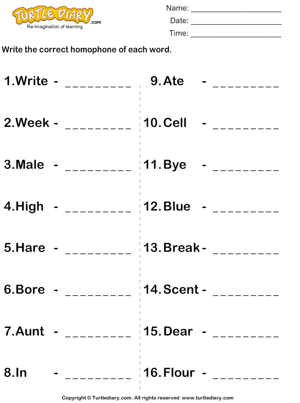 Homophone Quiz For Third Grade homophone worksheets for 3rd grade